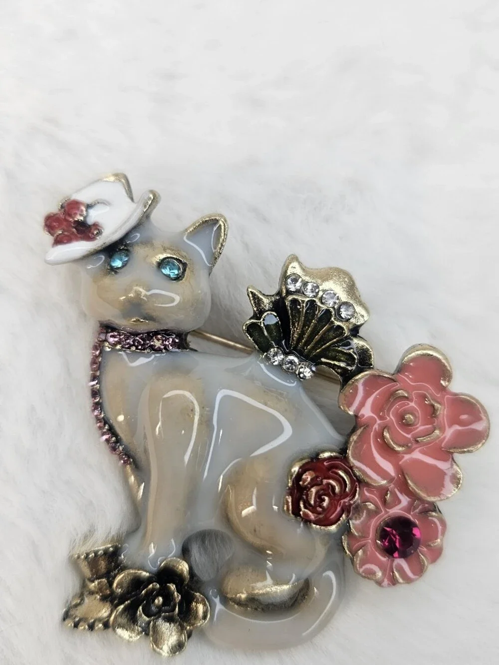 Vintage Style Cat Brooch Pin NWOT